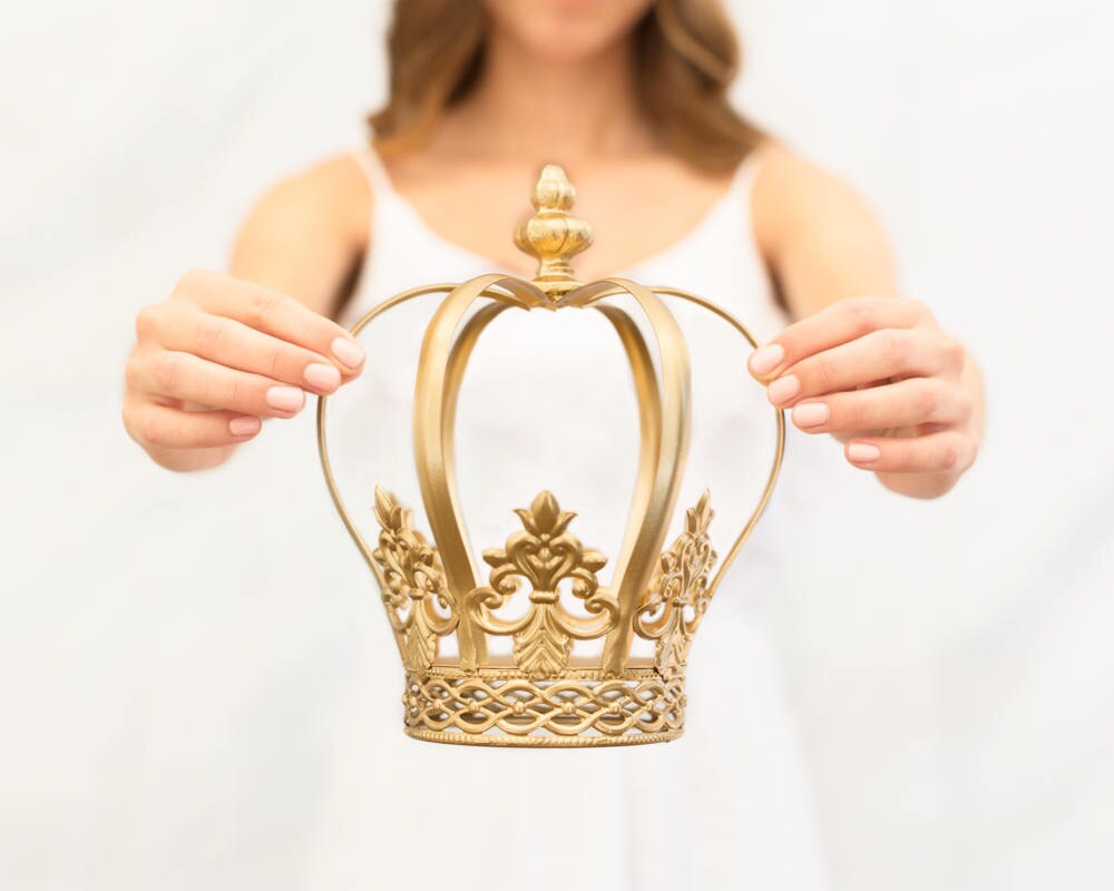 Gold Crown Cake Topper Crown Centerpiece Gold Wedding Cake Etsy