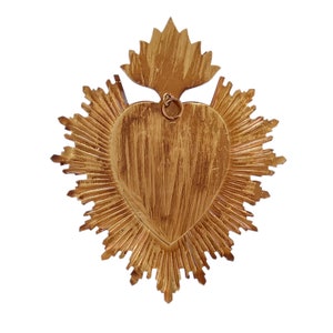 Sacred Heart, Milagro Heart, Antique Gold Heart Box, Catholic Heart, Prayer Box image 5