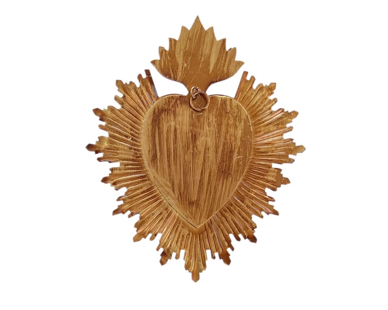 Sacred Heart, Milagro Heart, Antique Gold Heart Box, Catholic Heart, Prayer Box image 5