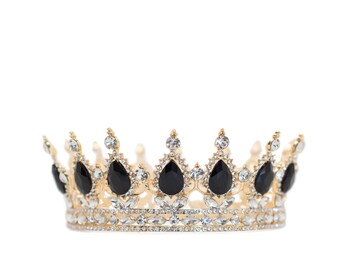 Jeweled Crown, Cake topper, Princess Crown, Black and White Rhinestone Tiara