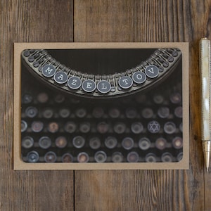 Mazel Tov Blank Note Cards - Klucz do maszyny do pisania - zestaw 10 sztuk