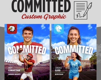 Custom College Sports Commitment Graphic: Athlete Social Media Announcement
