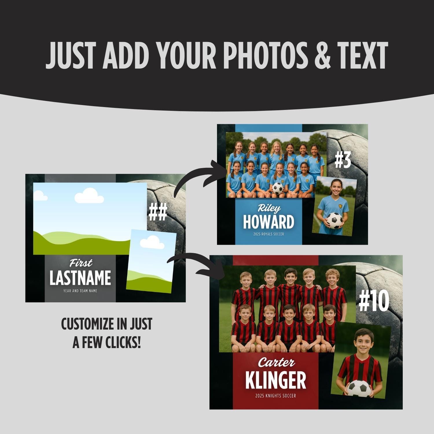 Standard Memory Mate Soccer Memory Mate Template: Editable Team Photo Keepsake (10