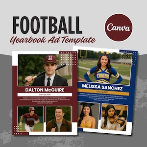 Athlete Yearbook Ad Template: Senior Sports Tribute (Canva Editable, Digital Download)