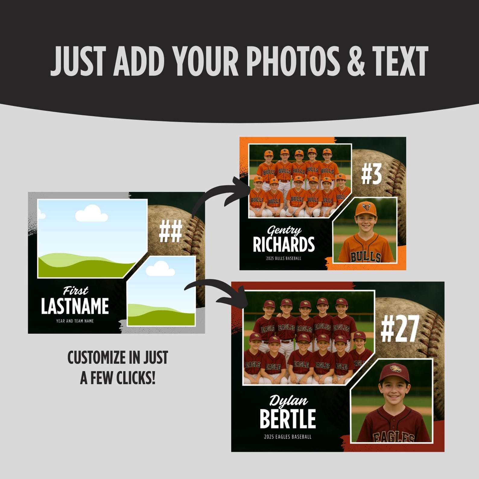 Baseball Memory Mate Template: Team Photo Keepsake (10