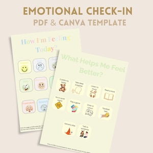 Emotionele Check-In Kaarten voor Kinderen | Visuele Gevoelens Grafiek Printbaar | Autisme ADHD Reguleringstool | Kalmeringsroutine | A4 PDF