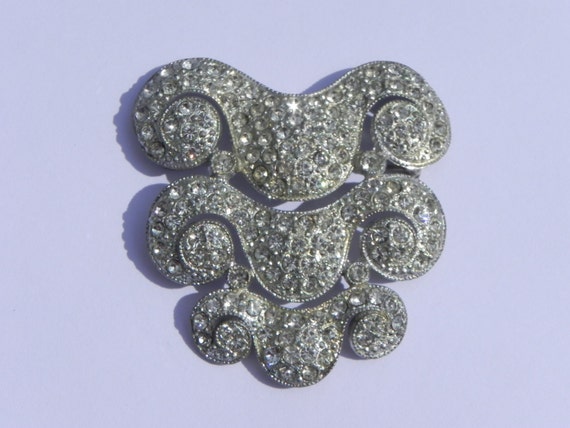 Marvelous Antique 20s-30s Art Deco Pave Rhinestone
