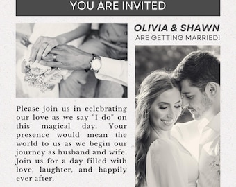 Vintage Newspaper Wedding Invitation – Printable Digital Download