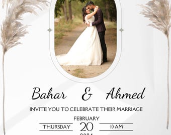 Elegant Black and Gold Wedding Invitation Template | Editable Canva Invitation | Modern Digital Download