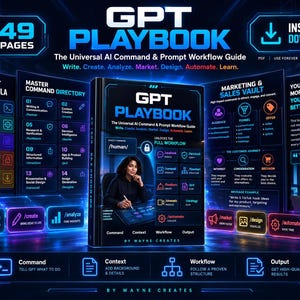 GPT Playbook: Universal AI Command & Prompt Workflow Guide (Digital Download)