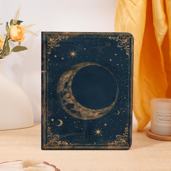 Vintage Moon iPad Tasche,iPad Air 6/5/4th,iPad Air 6/5/4th,iPad Pro 2025-11/13″,mit Apple Pencil Halter