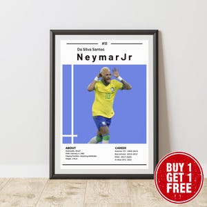 Neymar Jr Digital Wall Art – Brazil Football Player Poster, Attacking Midfielder, Sports Decor for Home & Office