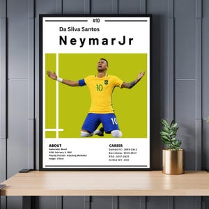 Neymar Jr Digital Wall Art – Brazil Football Player Poster, Attacking Midfielder, Sports Decor for Home & Office