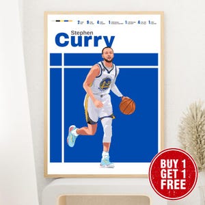 Stephen Curry Digital Art Print - 9x All-Star, Golden State Warriors Poster - Basketball Wall Art - Sports Fan Gift - Instant Download
