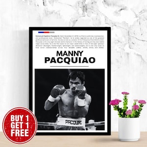 Manny Pacquiao Boxing Digital Art • Eight‑Division Champ Poster • Gym & Sports Decor Printable Wall Art for Boxing Fans