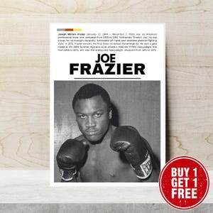 Joe Frazier Boxing Poster: Vintage Smokin&#39; Joe Black & White Print (Digital Download)