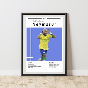 Neymar Jr Digital Wall Art – Brazil Football Player Poster, Attacking Midfielder, Sports Decor for Home & Office