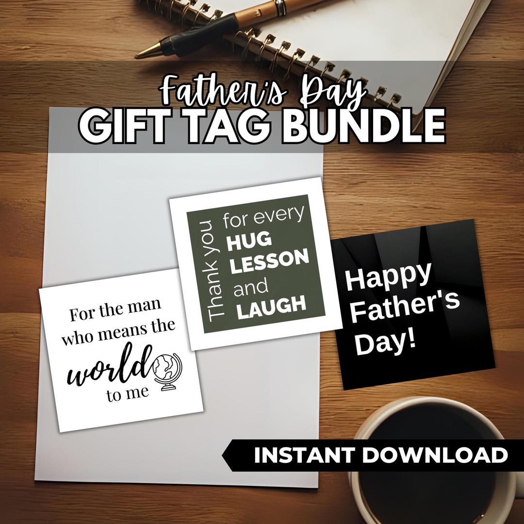 Father’s Day Gift Tag | 3 Printable Tag Bundle | Instant Download ...