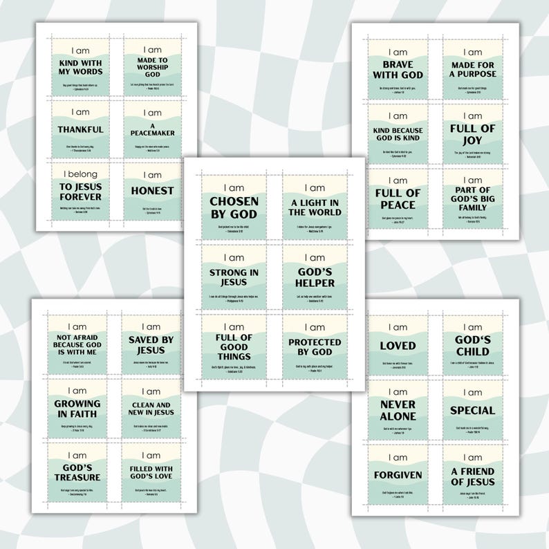 Christian Affirmation Cards for Kids: Bible Verse Lunchbox Notes (PDF ...