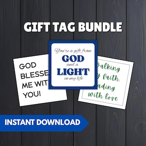 Christian Gift Tags Printable | Bible Verse Gift Tags | Scripture Faith-Based Tags for Gifts | Religious Tags | Instant Download | PDF & PNG