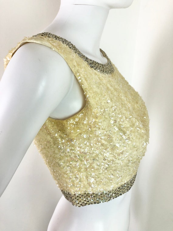 Vintage 1960s Retro Hollywood Style Cropped Sequi… - image 9