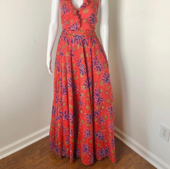 XS to Small - 1970s Batik Maxi Dress by Lilli Dia… - image 5