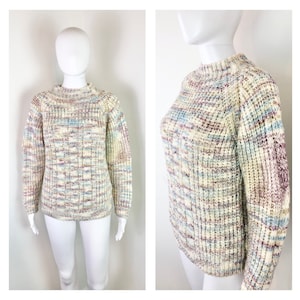 Vintage 1970s Space Dyed Knit Sweater by Georgie Porgie - Sz Medium to Large