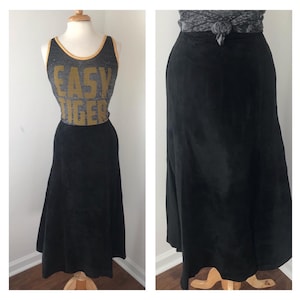90s Jacqueline Ferrar 100% Genuine Black Leather Skirt
