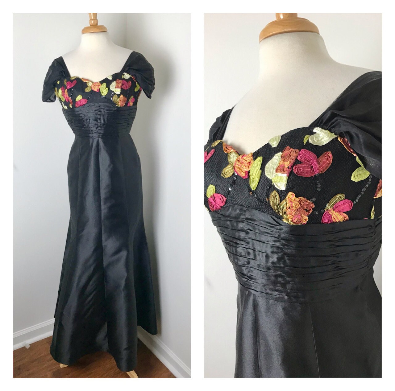 midi dress 90s 90's Daisy Black White Midi Dress
