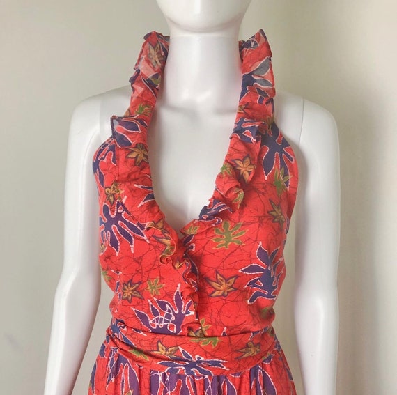 XS to Small - 1970s Batik Maxi Dress by Lilli Dia… - image 3