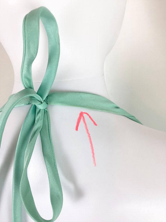 Vintage Y2K Mint Green Trumpet Style Halter Party… - image 9