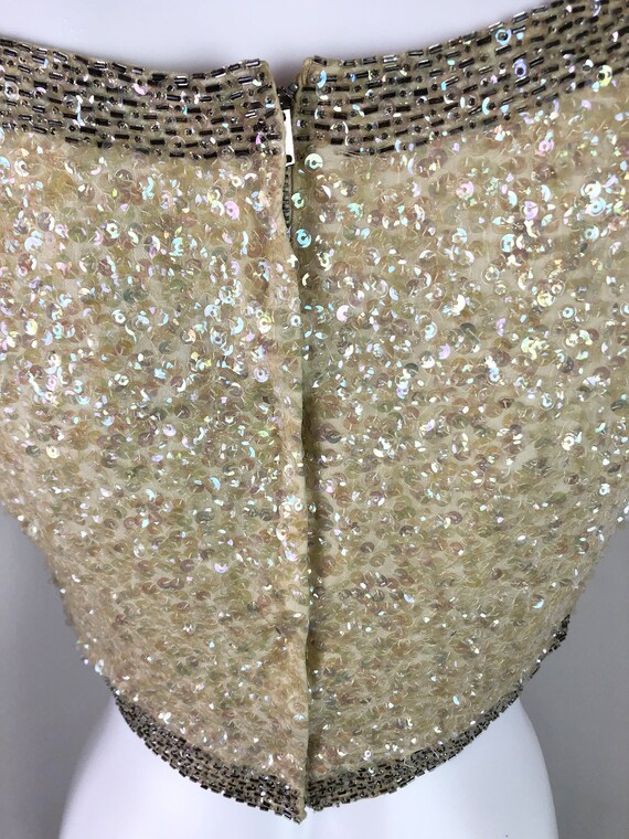 Vintage 1960s Retro Hollywood Style Cropped Sequi… - image 6