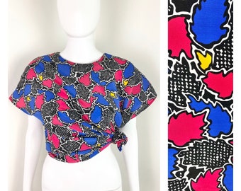 Vintage 1990s Pop Art Inspired Blouse by Natalie - Large to XL