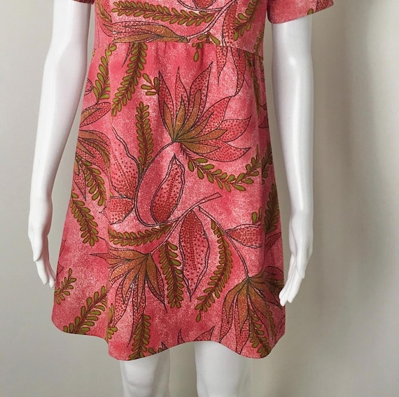 1960s Abstract Foliage Mini Dress - image 5