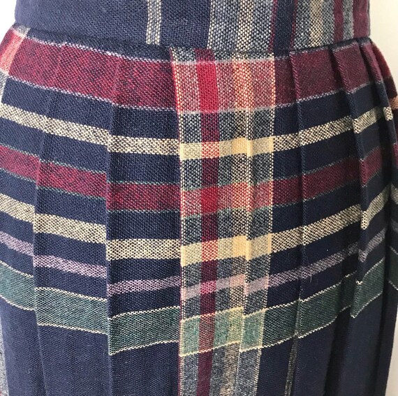 Vintage 80s Tartan Accordion Skirt - image 6