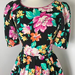 Perfect 80s Lanz Originals Does 1950s Floral Party Dress image 4