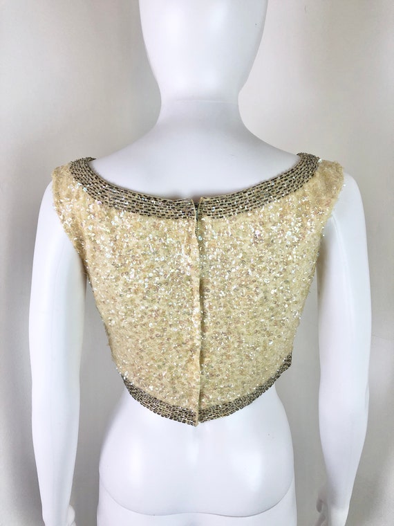 Vintage 1960s Retro Hollywood Style Cropped Sequi… - image 5