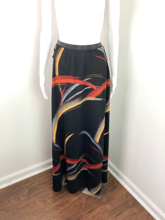 Vintage 1970s Paint Brush Stroke Tunic and Black … - image 3