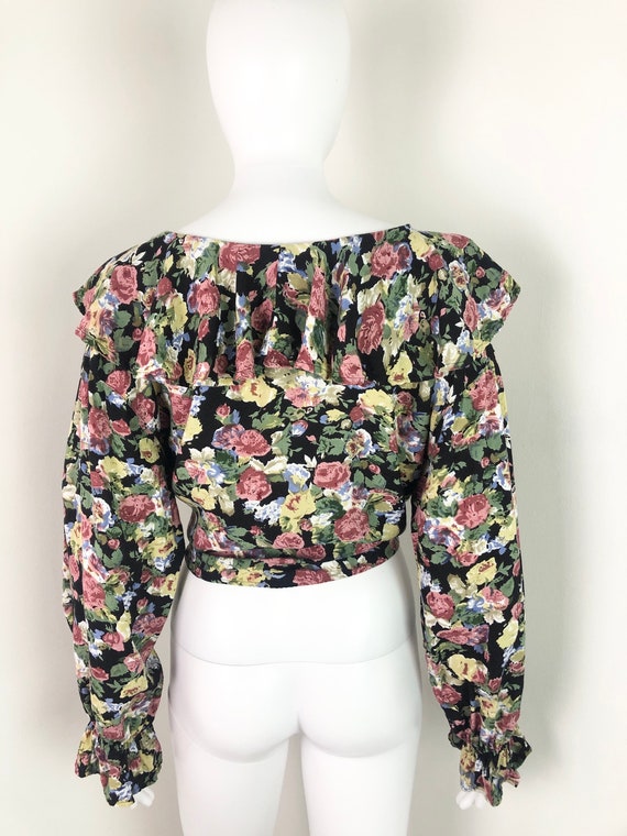 Vintage 90s Floral Peasant Style Poet’s Blouse by… - image 7