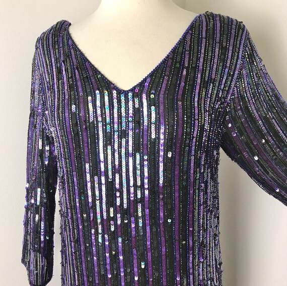 Vintage 1980s does the Roaring 1920s Beaded Flapp… - image 3