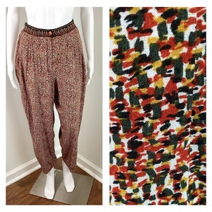 Vintage 1990s “Confetti” Rayon Pants by Platinum by Dorothy Schoefen - Sz Small to Medium