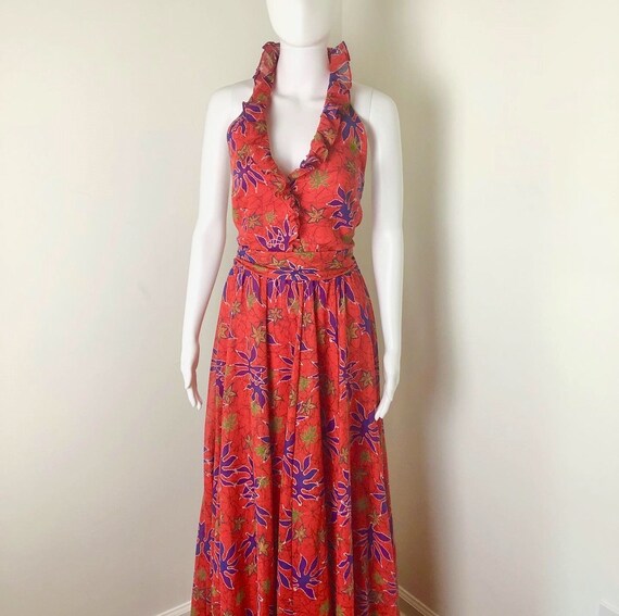 XS to Small - 1970s Batik Maxi Dress by Lilli Dia… - image 2