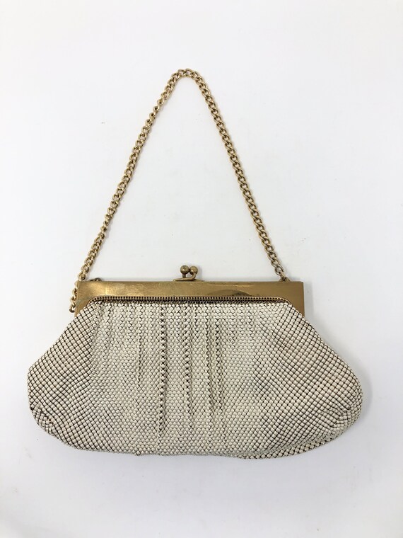 Vintage 1960s Whiting & Davis Cream Mesh Art Deco… - image 2