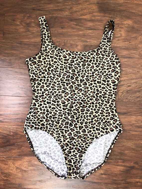 Vintage Late 1990s to Y2k Leopard One Piece Bathin