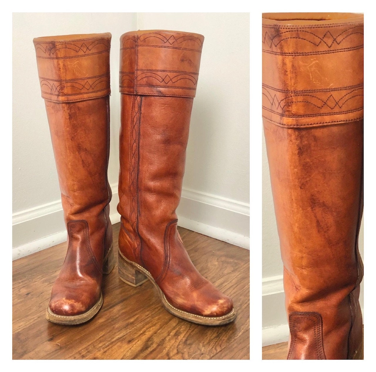 70S 「miss CAPEZIO」蝶 バタフライ ウエスタンブーツ24cm相当 在庫