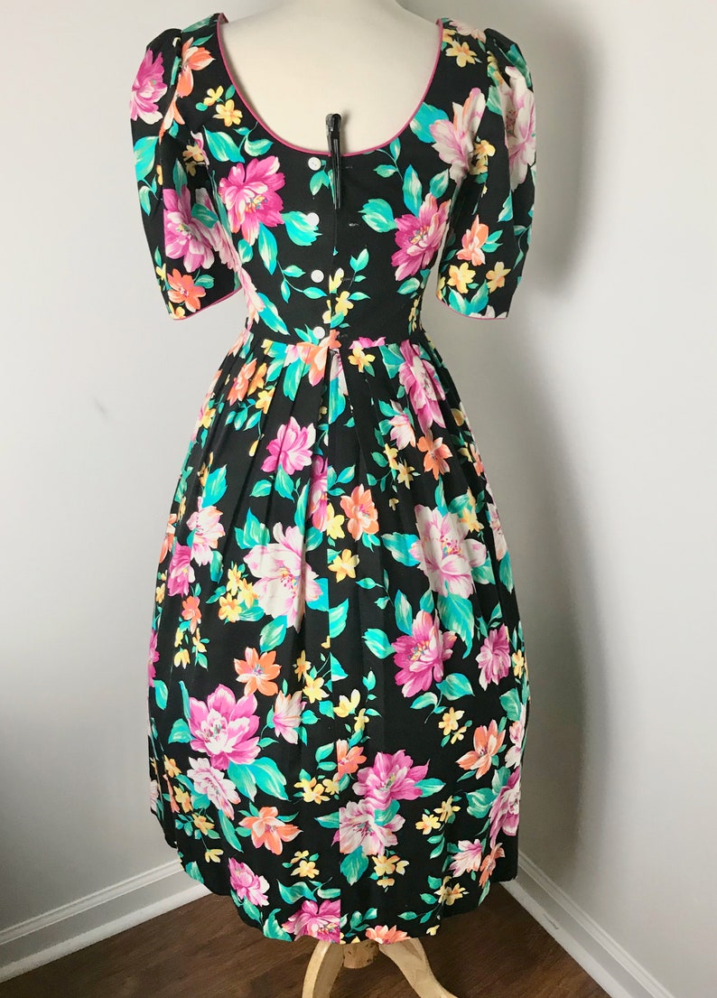 Perfect 80s Lanz Originals Does 1950s Floral Party Dress image 3