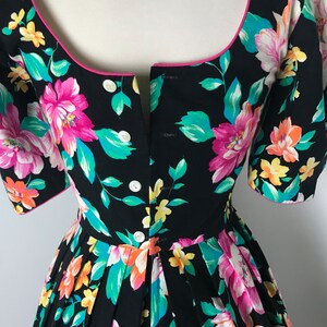 Perfect 80s Lanz Originals Does 1950s Floral Party Dress image 6