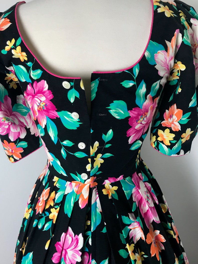 Perfect 80s Lanz Originals Does 1950s Floral Party Dress image 6