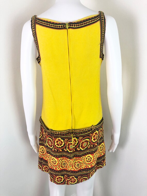 Vintage 1960s Mini Batik-style Go-Go Dress by Gay… - image 6