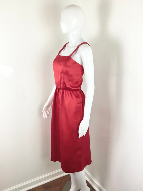 Vintage Classic Minimalist 1970s Candy Apple Red … - image 4